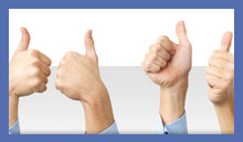 Customer satisfaction thumbs up
